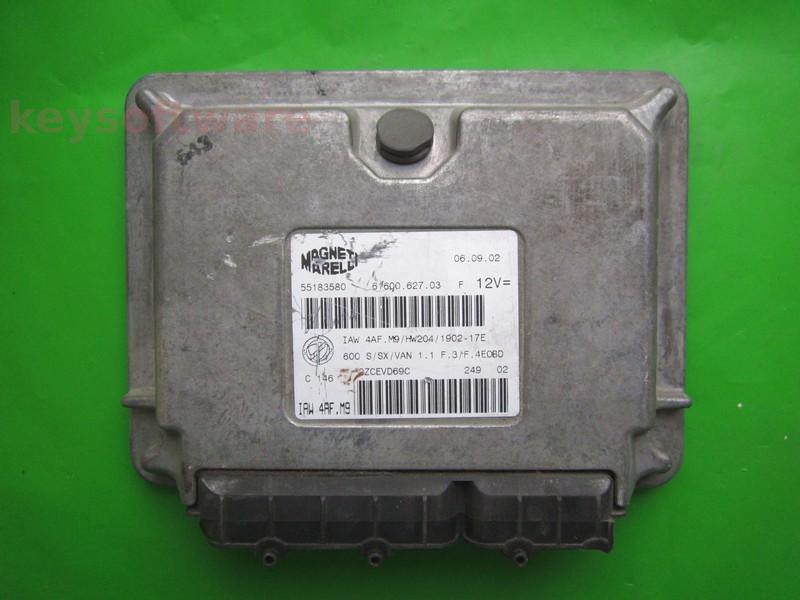 ECU Fiat 600 1.1 55183580 6160062703 IAW 4AF.M9