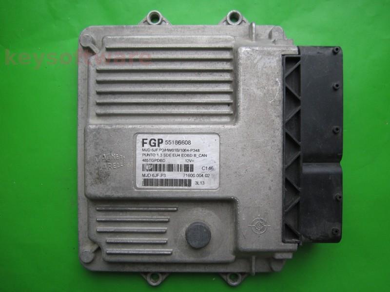 ECU Fiat Punto 1.3JTD 55186608 6JF.P3 }