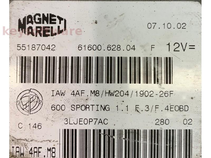 ECU Fiat 600 1.1 55187042 IAW 4AF.M8 {