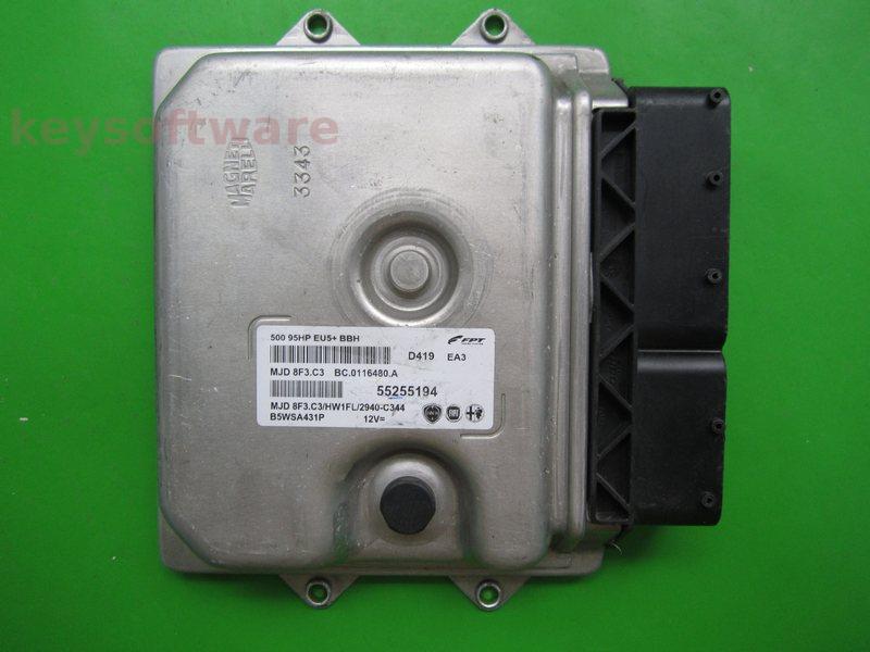 ECU Fiat 500 1.3JTD 55255194 8F3.C3 {