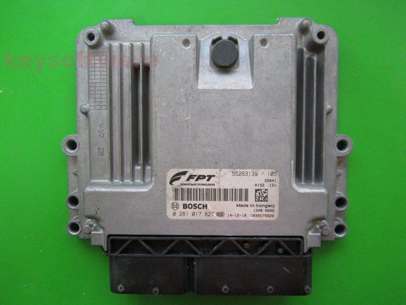 ECU Fiat 500 1.6JTD 55263139 0281017827 EDC17C49 }
