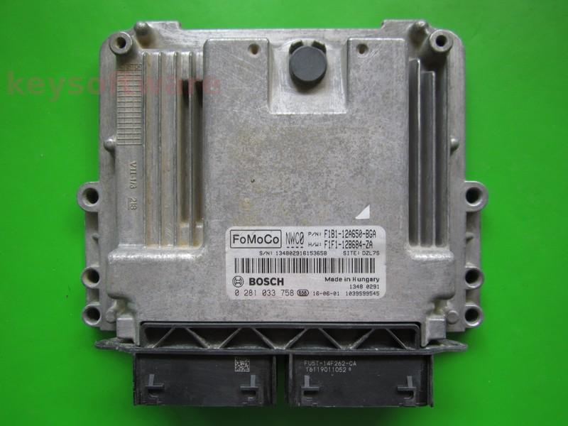 ECU Ford Fiesta 1.5TDCI F1B1-12A650-BGA 0281033758 EDC17C70 }