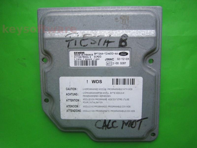 ECU Ford Fiesta 1.25 1S6A-12A650-AA S110678004D SIM20