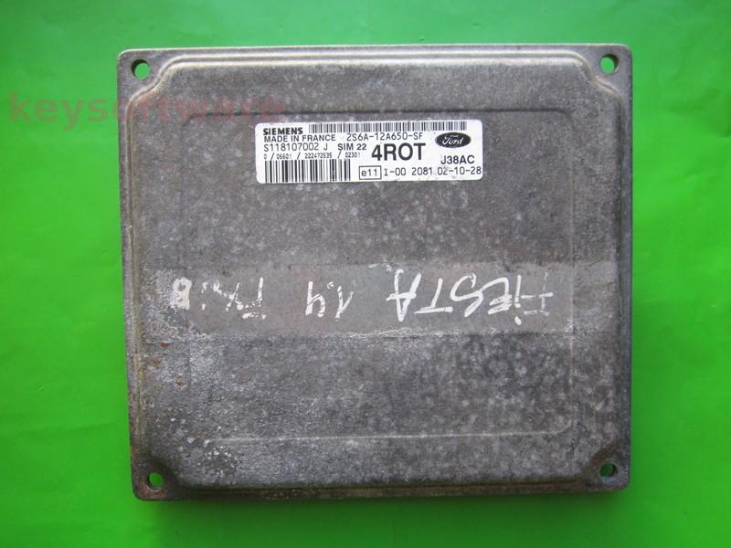 ECU Ford Fiesta 1.4 2S6A-12A650-SF S118107002J SIM22