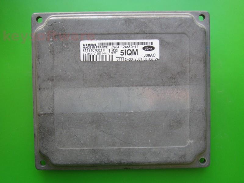 ECU Ford Fiesta 1.6 2S6A-12A650-TE S11807003F SIM22{