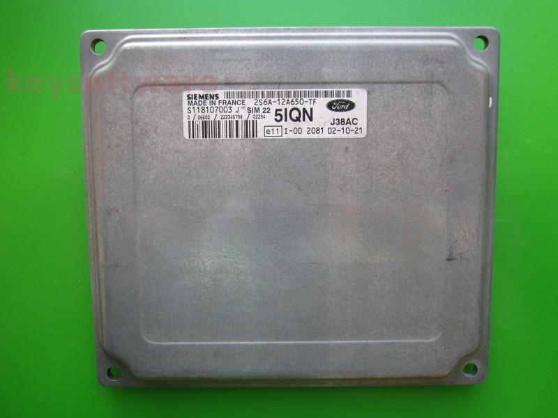 ECU Ford Fiesta 1.6 2S6A-12A650-TF S118107003J SIM22 {