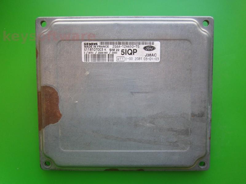 ECU Ford Fusion 1.6 2S6A-12A650-TG S118107003K SIM22