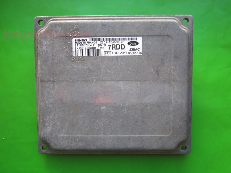ECU Ford Fiesta 1.4 2S6A-12A650-YE S118107006E SIM22