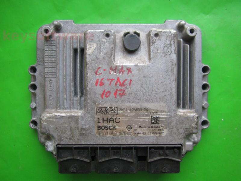 ECU Ford C-Max 1.6TDCI 3M51-12A650-MC 0281011263 EDC16C3 +