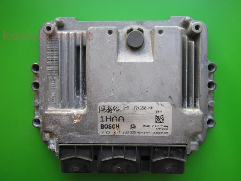 ECU Ford Focus 1.6TDCI 3M51-12A650-MA 0281011263 EDC16C3 }