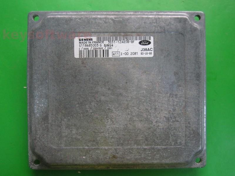 ECU Ford Ka 1.3 3S51-12A650-BF S118685003G SIM24
