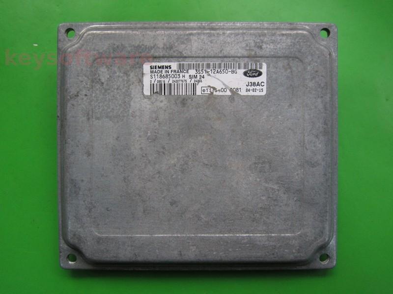 ECU Ford Ka 1.3 3S51-12A650-BG S118685003H SIM24