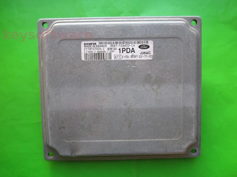 ECU Ford Fiesta 1.4 3S61-12A650-CA S118107004C SIM22