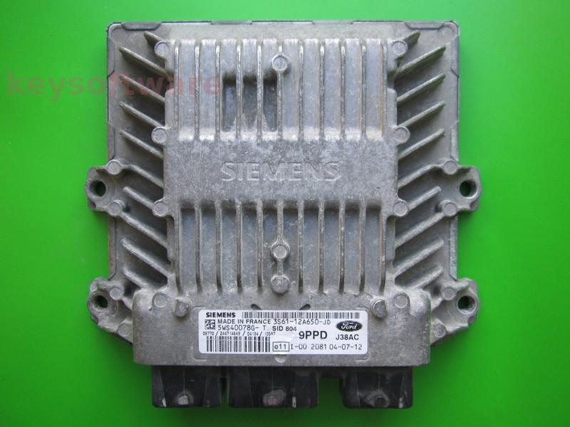 ECU Ford Fiesta 1.4TDCI 3S61-12A650-JD 5WS40078G-T SID804 {