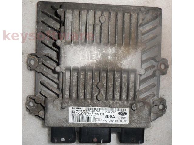 ECU Ford Fiesta 1.4TDCI 3U71-12A650-EA 5WS40072A-T SID804 {