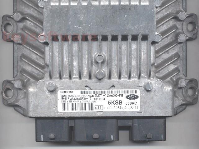 ECU Ford Fiesta 1.4TDCI 3U71-12A650-FB 5WS40085B-T SID804 {