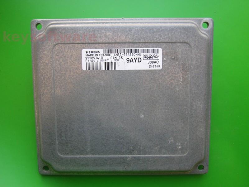 ECU Ford Focus 1.6 4M51-12A650-HD S118934101D SIM28 }