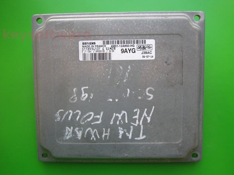 ECU Ford Focus 1.6 4M51-12A650-HG S118934101G SIM28` {+