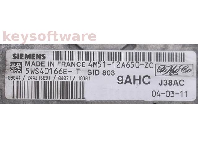 ECU Ford C-Max 2.0TDCI 4M51-12A650-ZC 5WS40166E-T SID803 {