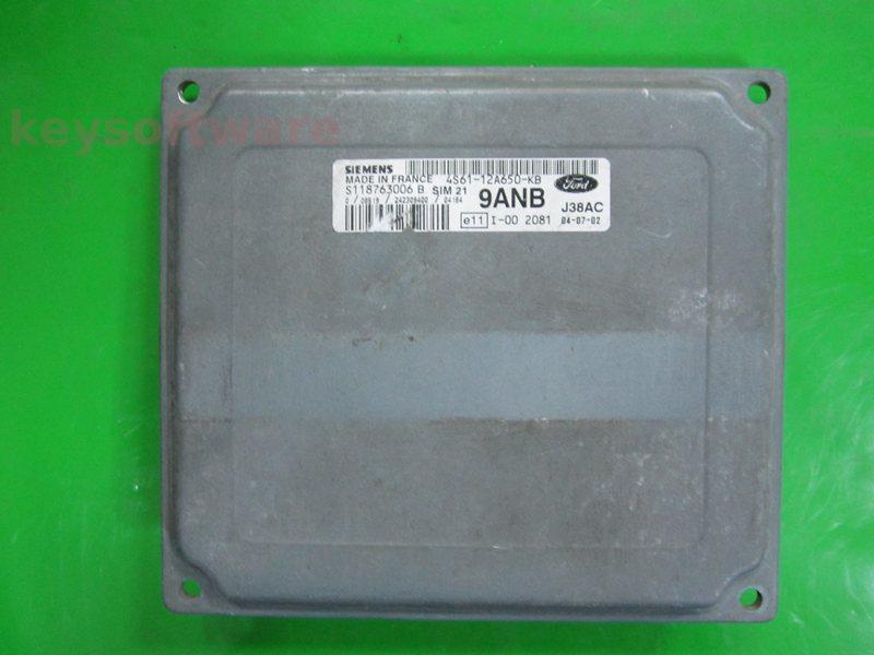 ECU Ford Fiesta 1.3 4S61-12A650-KB S118763006B SIM21 +