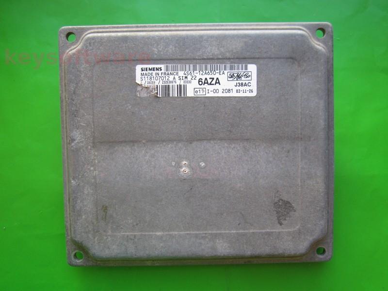 ECU Ford Fiesta 1.4 4S61-12A650-EA S118107012A SIM22 }