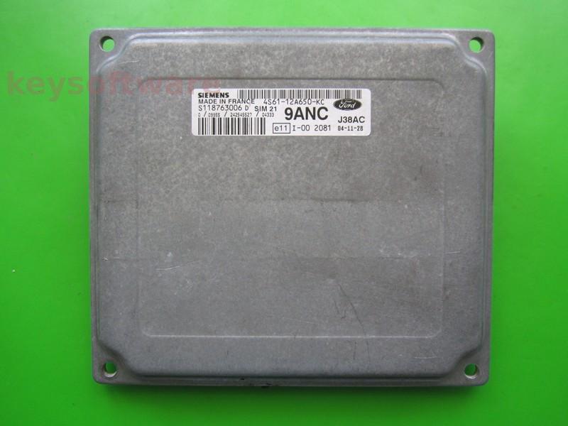 ECU Ford Fiesta 1.3 4S61-12A650-KC S118763006D SIM21 {+