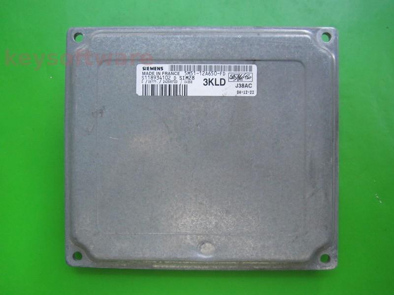 ECU Ford Focus 1.6 5M51-12A650-FD S118934102D SIM28