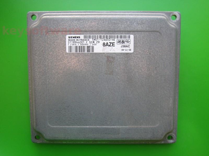 ECU Ford Focus 1.6 5M51-12A650-HE S118944001F SIM29 + }