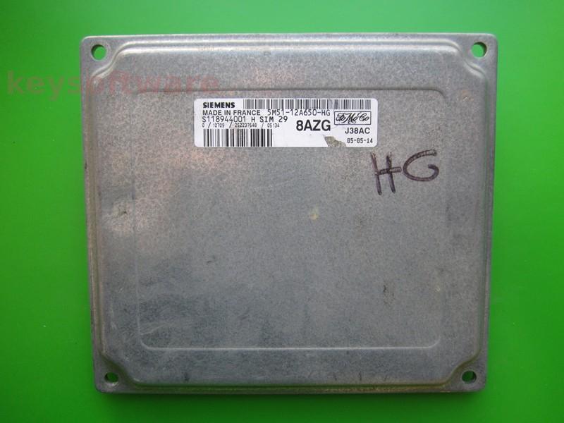 ECU Ford Focus 1.6 5M51-12A650-HG S118944001H SIM29 }