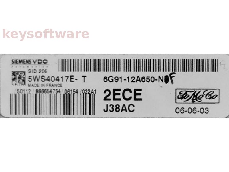 ECU Ford S-Max 2.0TDCI 6G91-12A650-NE 5WS40417E-T SID206 {