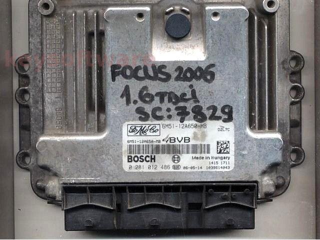 ECU Ford Focus 1.6TDCI 6M51-12A650-MB 0281012486 EDC16C34 {