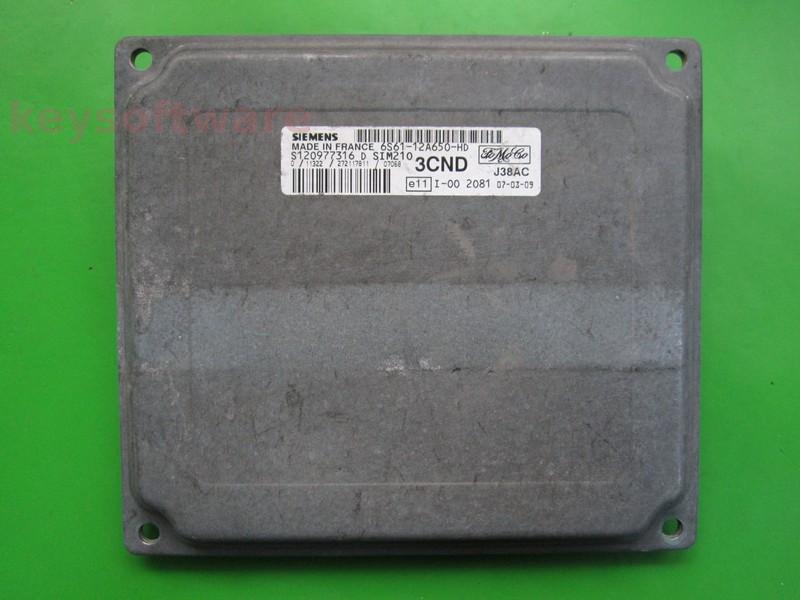 ECU Ford Fiesta 1.4 6S61-12A650-HD S120977316D SIM210