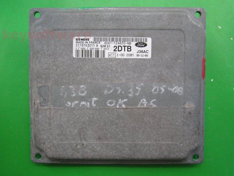 ECU Ford Fiesta 1.3 6S61-12A650-NB S118763015B SIM21