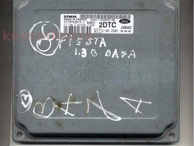 ECU Ford Fiesta 1.3 6S61-12A650-NC S118763015C SIM21 + {