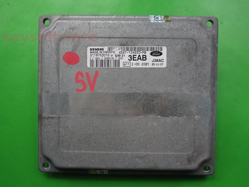 ECU Ford Fiesta 1.3 6S61-12A650-PB S118763016B SIM21 {+