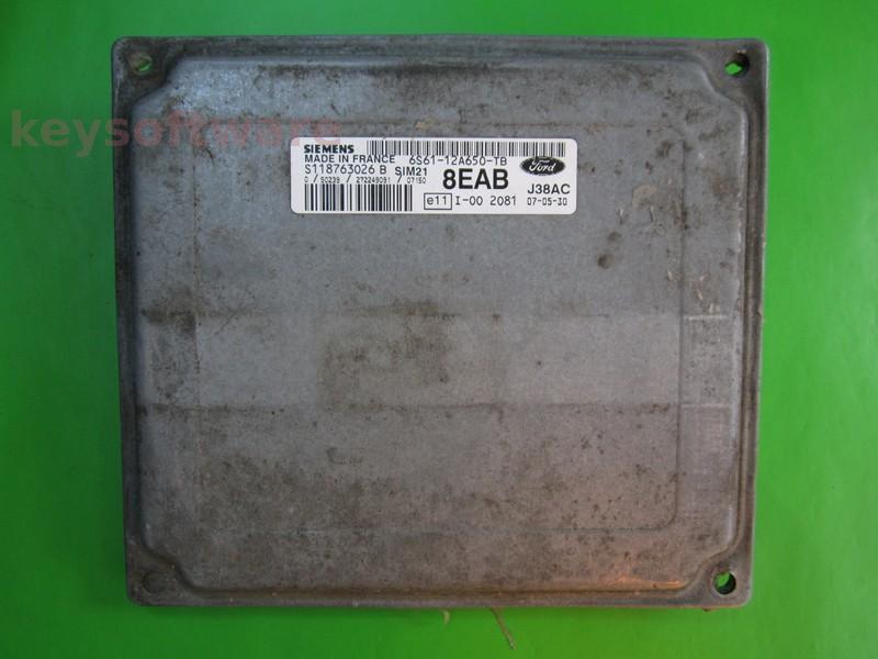 ECU Ford Fiesta 1.3 6S61-12A650-TB S118763026B SIM21 +{