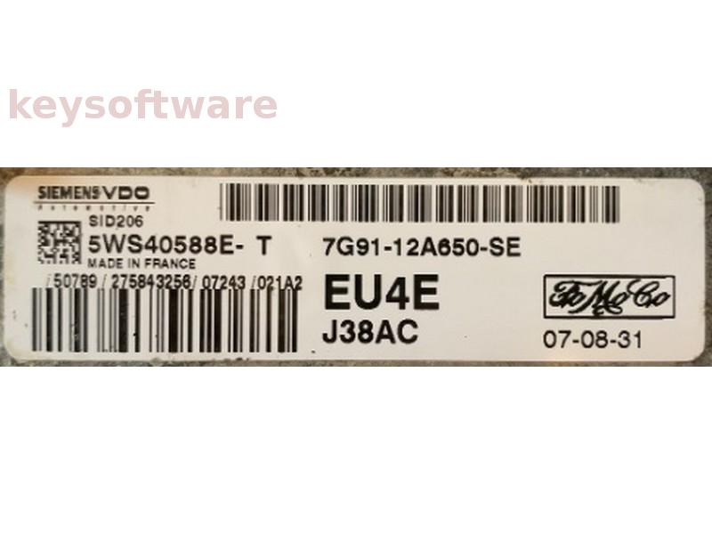 ECU Ford S-Max 1.8TDCI 7G91-12A650-SE 5WS40588E-T SID206 {