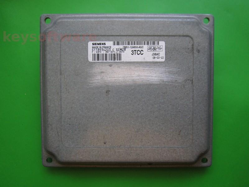ECU Ford Focus 1.4 7M51-12A650-AGC S118934203C SIM28