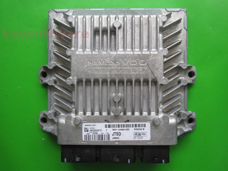ECU Ford Focus 2.0TDCI 7M51-12A650-ASD 5WS40551C-T SID803A }