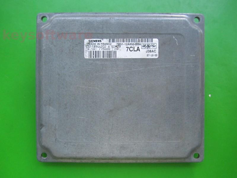 ECU Ford Focus 1.6 7M51-12A650-BBA S118944202 SIM29