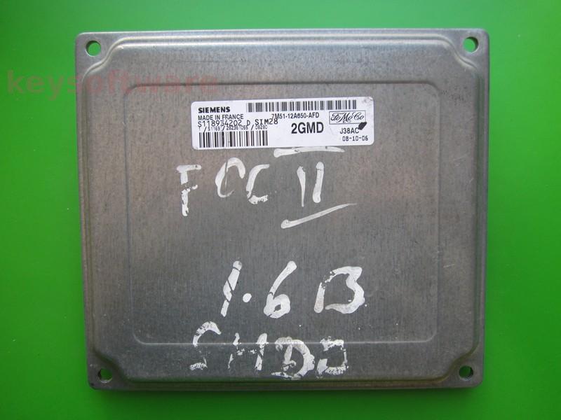 ECU Ford Focus 1.6 7M51-12A650-AFD S118934202D SIM28