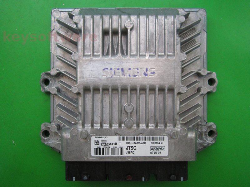 ECU Ford Focus 2.0TDCI 7M51-12A650-ASC 5WS40551B-T SID803A
