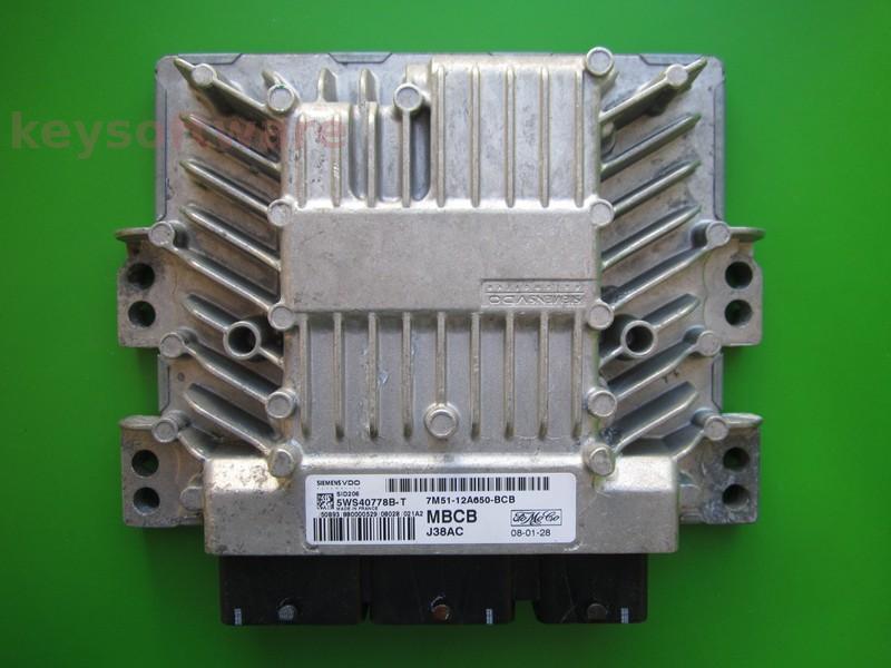 ECU Ford Focus 1.8TDCI 7M51-12A650-BCB 5WS40778B-T SID206 }
