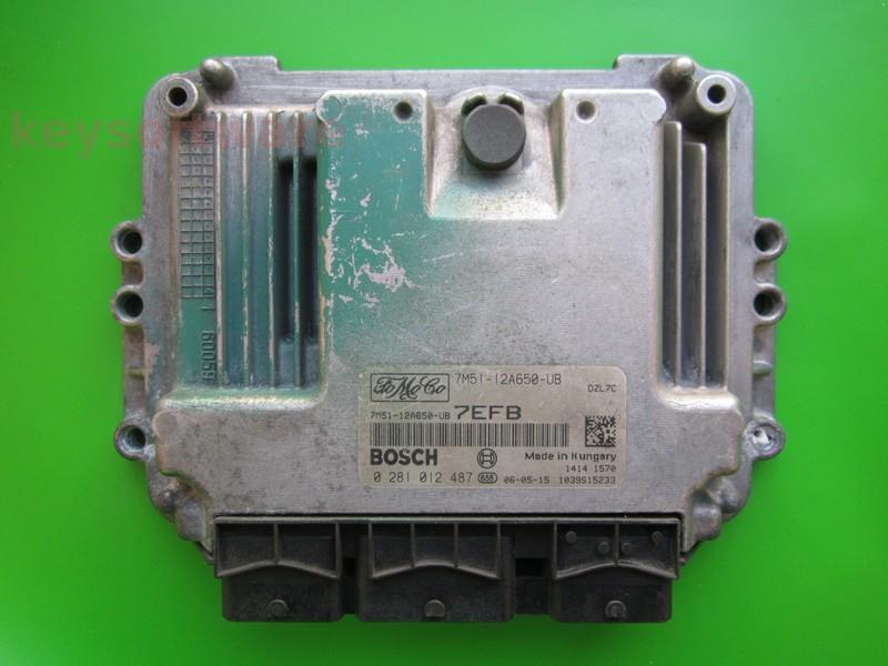 ECU Ford Focus 1.6TDCI 7M51-12A650-UB 0281012487 EDC16C34 +