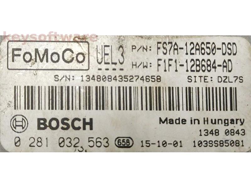 ECU Ford Mondeo 1.5TDCI FS7A-12A650-DSD 0281032563 EDC17C70 {