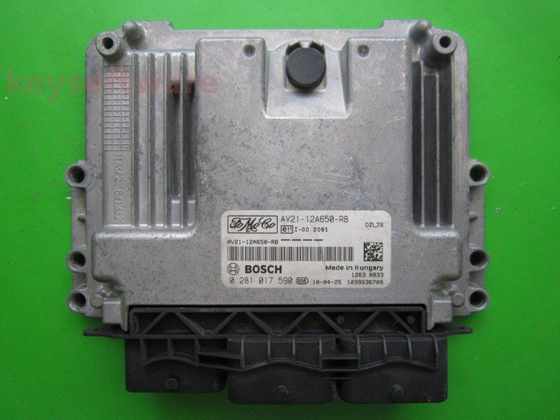 ECU Ford Fiesta 1.6TDCI AV21-12A650-RB 0281017590 EDC17C10