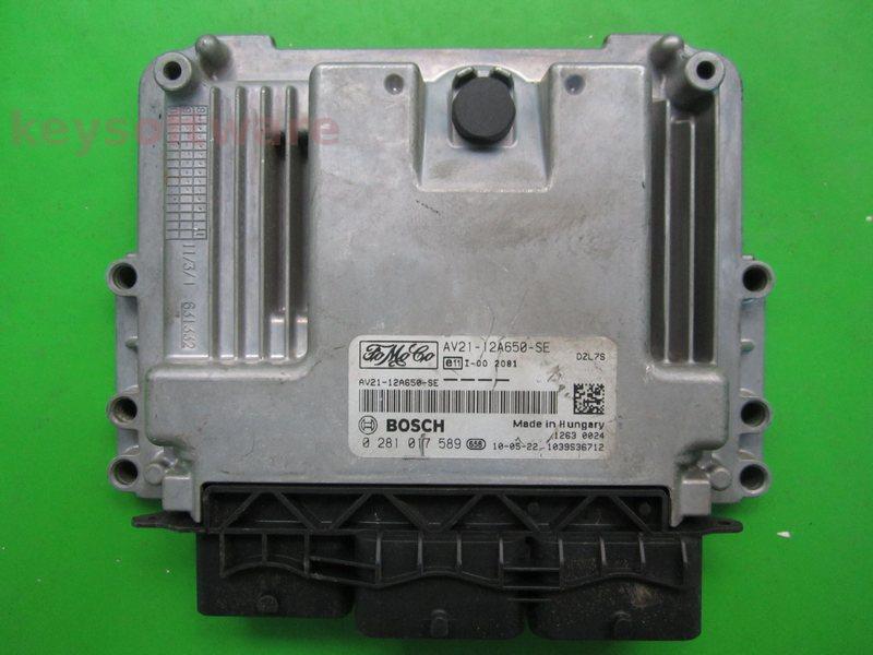 ECU Ford Fiesta 1.6TDCI AV21-12A650-SE 0281017589 EDC17C10