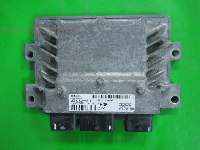 ECU Ford Fiesta 1.6 AV21-12A650-VB S180049014B EMS2103