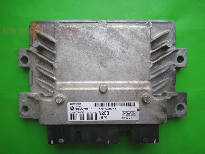 ECU Ford Fiesta 1.25 AV21-12A650-CB S180047012B EMS2102