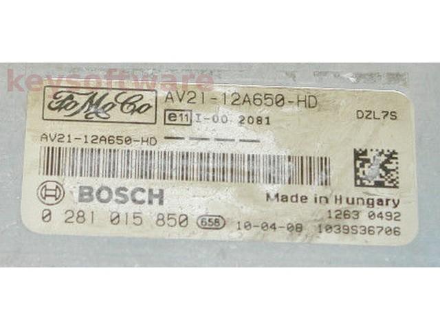 ECU Ford Fiesta 1.6TDCI AV21-12A650-HD 0281015850 EDC17C10 {